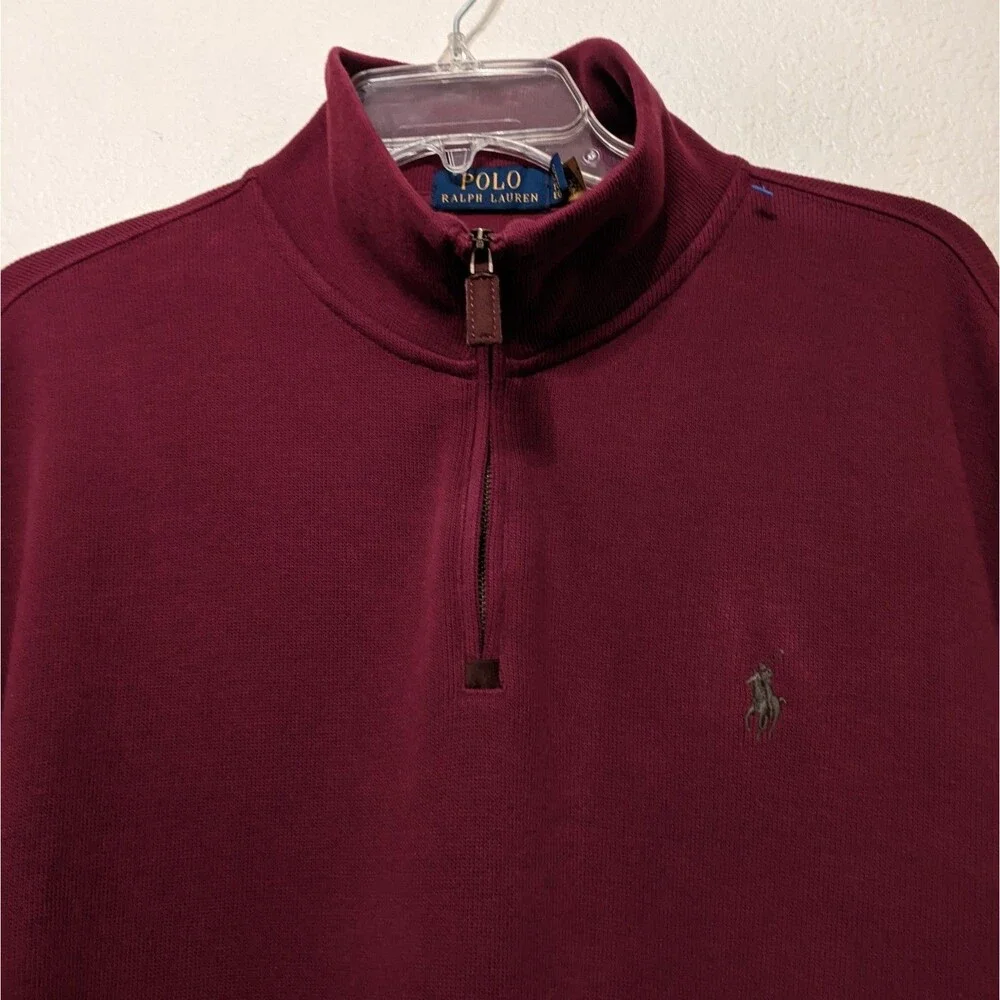 POLO RALPH LAUREN Men Quarter Zip Cotton Knit Shirt XL